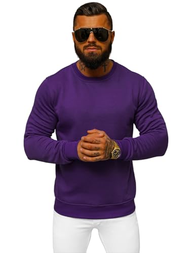 OZONEE Herren Sweatshirt Pullover Langarm Farbvarianten Langarmshirt Pulli...