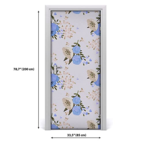 Solución para puertas viejas con vinilo autoadhesivo amapolas de flores 4