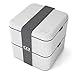 Produktbild monbento - MB Square Bento Box - Brotdose groß mit 2 Fächer - Lunch Box perfekt für Büro/Meal prep/Schule (Square, Grau Coton)