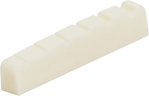 Miniatura 13 de Miwayer Tuerca de puente de hueso de bajo eléctrico de 4/5/6 cuerdas, parte inferior plana, preranurada, hecha de hueso real