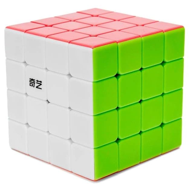 Image of QiYi Warrior 4x4 Stickerless Speed Cube - Smooth & Durable 59mm Puzzle Cube, Non-Magnetic 4x4x4 with Bright Colors, Anti-Pop Design & Easy Turning for Beginners & Solvers