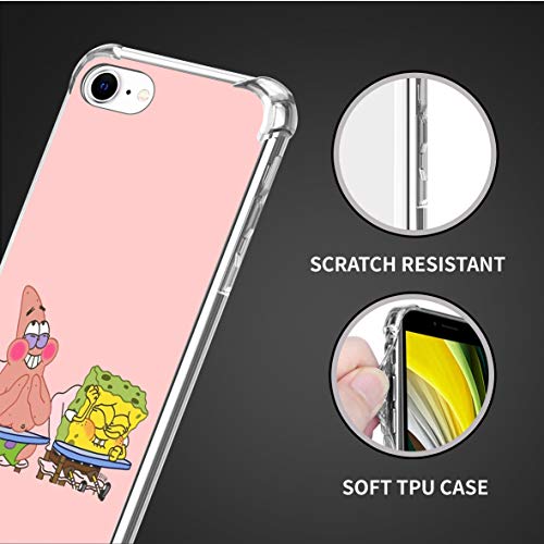 Zymotorized Clear Iphone 7/8/Se 2020 Case Cartoon Design Soft Tpu Bumper And Anti-Scratch Pc With 4 Corners Shockproof Protection, Phone For 4.7 In (Spongebob-Patrick) #TOP1