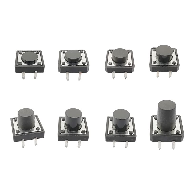 20Pcs/Lot 12 * 12 * 4.3-7MM Switch Panel PCB DIP 4Pin Momentary Tactile Tact Mini Push Button Switch Self-reset Micro Switch Adapter (12x12x6mm-20Pcs)