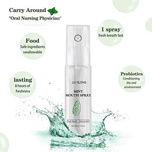 Cuidado Oral Menta | Spray garganta menta portátil sem álcool,Spray oral ervas hálito fresco remove