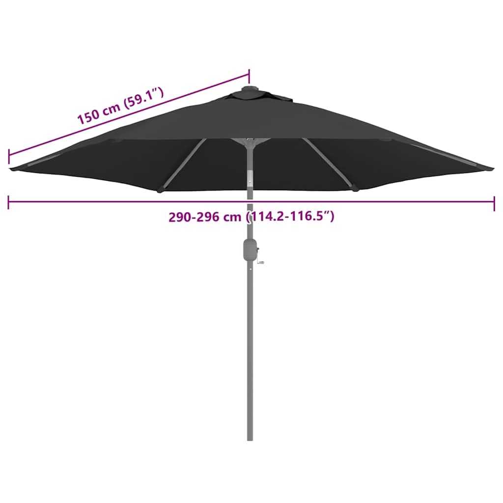 Ersatzbezug Sonnenschirm Anthrazit 300 cm Durchmesser aus UV-beständigem Polyesterstoff, wasserabweisend und winddicht für Garten, Balkon, Terrasse als Sonnenschutz und Regenschutz