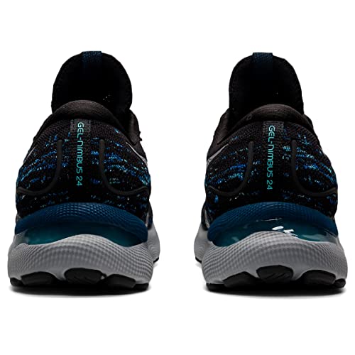 Image of ASICS Men's Gel-Nimbus 24 Mesh Knit Running Shoes, 11.5, Black /MAKO Blue