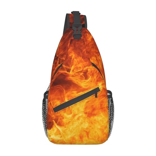 Sac à dos à bandoulière imprimé flamme au design original noir