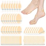 64 Pieces Hydrocolloid Blister Bandages for Feet - 6 Styles Waterproof Adhesive Blister Pads, Blister Patches for Heel, Foot, Toe, Blister Cushions for Prevention