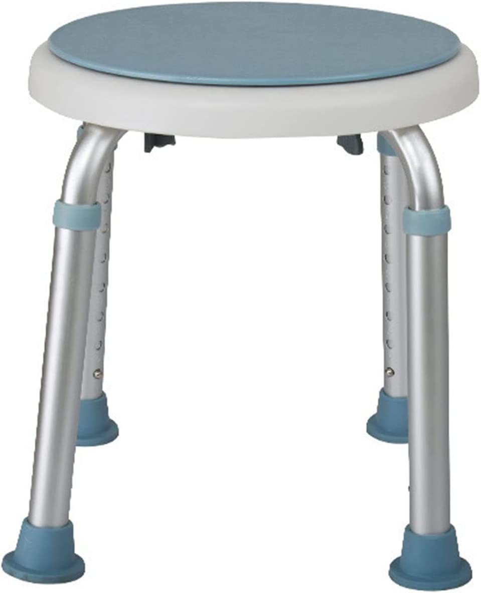 Taburete de Ducha para Personas Mayores con discapacidad, Altura Ajustable, Patas de Goma Antideslizantes, Silla de baño, Marco de aleación de Aluminio, Asiento Giratorio, Taburete de Ducha