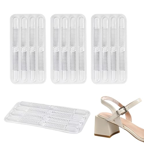 16PCS Shoe Strap Grip Anti Slip Strappy Sling Back Grips Clear Gel Invisible Thin High Heel Shoelace Sticker Slingback Heel Grips Ladies Shoes Pads Pinch Protection for Prevent Rubbing Blisters