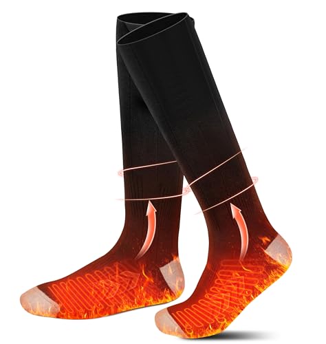 Heated Socks for Men Women, Electric Thermal Socks with DC3.5