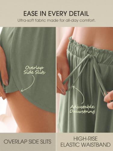 Image of ODODOS Modal Soft Lounge Shorts for Women Drawstring High Waist Casual Sleepwear Lightweight Cozy Pajama Bottom