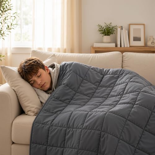 Image of Machine Washable Weighted Blanket for Adults - Heavy Blankets for All-Season Sleeping, Cooling Soft & Breathable with Premium Glass Beads (60 inch x 80 inch with Box|20lbs)