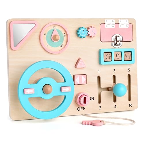 Yitical Busy Board Giochi Bambini 1 Anno 2 Anni, Giochi Montessori Pannello Legno Sensoriale, Giocattoli Gioco Bambino Regalo per Bambini 1 2 3 Anni