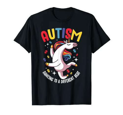 Conciencia de autismo Dabbing unicornio rompecabezas pieza linda conciencia Camiseta