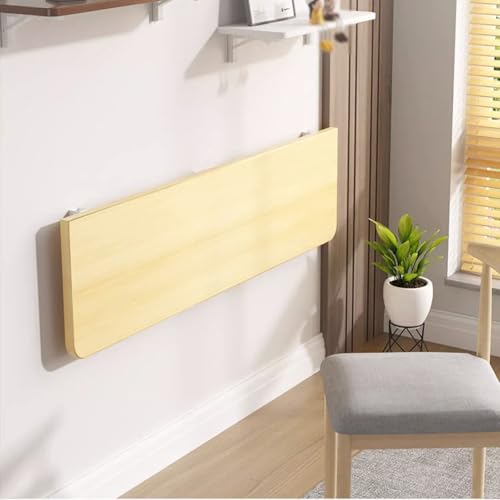 Table pliante murale en bois brut 80x24cm pour petit espace