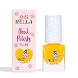 Miss Nella HONEY TWINKLES- Spezieller Gelb Nagellack mit Glitzer für Kinder, Peel-Off-Formel, wasserbasiert und geruchsneutral