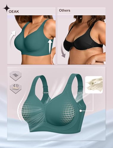 Image of OEAK Womens Wireless Jelly Bras Plus Size Support Push Up Comfortable Bra