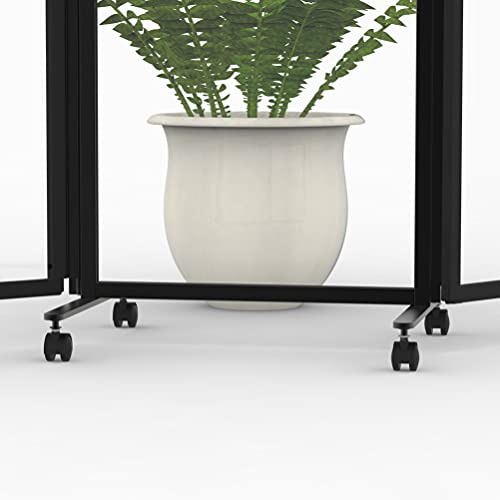Stand Up Desk Store Refocus Three-Panel Trifold Acrylic Room Divider Partition Privacy Screen (Clear Acrylic, 71" X 65") #TOP3