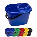 Professional 14L Mop Bucket with Wringer (Blue) Colour Coded With Easy Carry Handle for Domestic and Commercial Cleaning Hospital Contract Cleaning Industrial - Avern