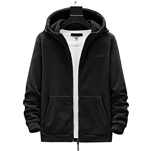 Veste polaire d'hiver à capuche vêtements de sport noirs coupe-vent