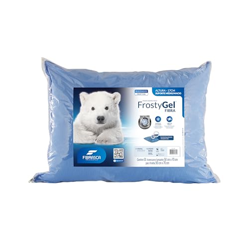 Travesseiro Frostygel Fibrasca Toque Gelado Lavável 50x70cm Cor Azul
