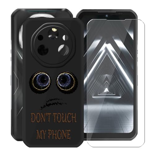 Case pour Oukitel WP55 Pro coque silicone noir et pack de 2 verres trempés de protection