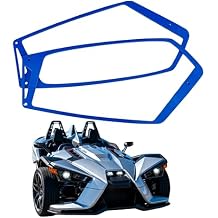 Blue Aluminum Side Mirror Bezel Trim Kit Fit for Polaris Slingshot 2015-2026, CNC Machined Side Mirror Frame Accents, Exterior Decor Accessories for Slingshot S SL SLR R LE Grand Touring
