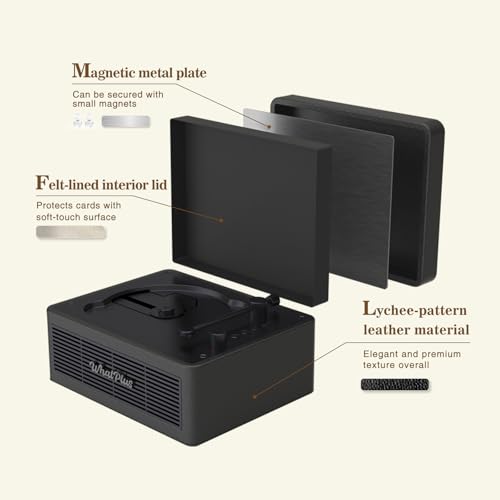 Image of Portable CD Player with Bluetooth 5.2, Rechargeable Battery & Built-in Speakers - Hi-Fi Retro Suitcase Design for Home Decor, AUX /TF Card Support - Ideal Gift (Black)