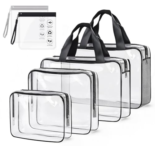Image of Clear Travel Toiletry Bag 6 Pack,Waterproof,Family Summer Holiday Camping