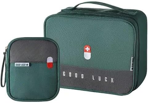 K.B. SALES Medicine Organizer Pouch for Travel Medicine Pouch for Travel Medicine Bag Box First Aid Organizer Bag for Home, Office, Car Travel Set of 2 (Multi Colour)