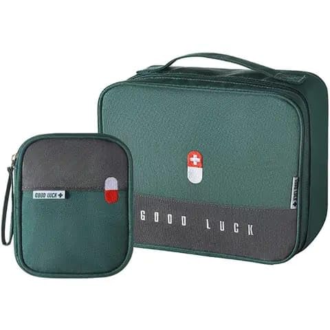 Medicine Organizer Pouch – First Aid Bag Box for Home, Office, Car Travel Set of 2