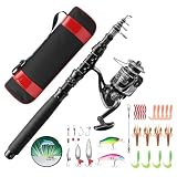 FISHOAKY Mini Canna da Pesca per Bambini, 1,8M Canna da Pesca Telescopica...