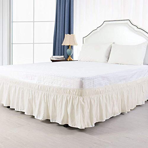 Qaulity Wrap Around Bed Skirts Elastic Dust Ruffles, 600 TC 100% Egyptian Cotton Easy Fit Wrinkle and Fade Resistant Silky Luxrious Fabric Solid Color 17'' Inch Drop Twin XL [39�� x 80��]-image-10