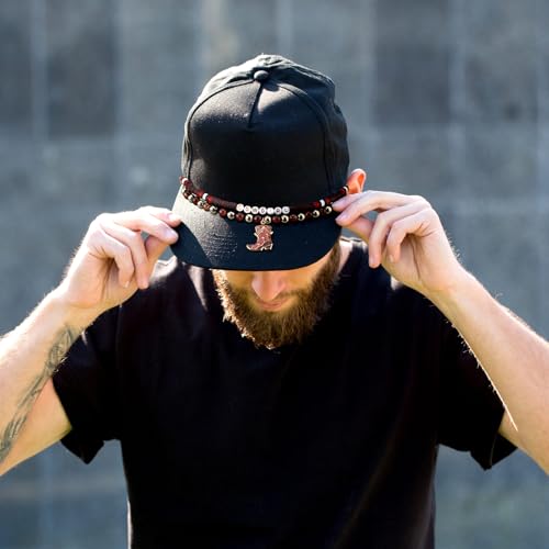 Image of Geyoga 9 Pcs Trucker Hat Chains Trucker Hat Charms Women Man Bill Decoration Detachable DIY Metal Chain for Mesh Baseball Cap(Brown,Western)