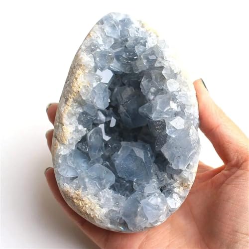 Celestite Crystal Druzy Cluster Sky Blue Geode Home Decor Ornaments (Size : 1.1-1.3kg)