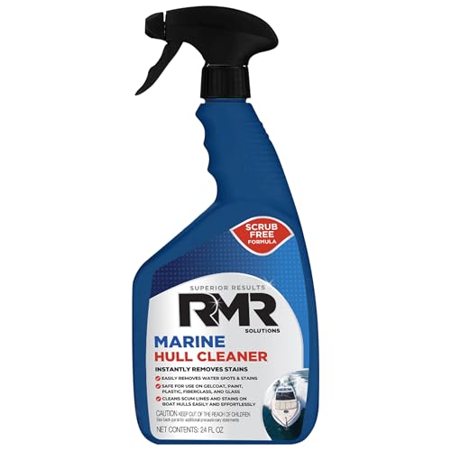 RMR Marine Hull Cleaner, Heavy Duty Boat Wash for Cleaning Slimy & Grimy Surfaces, Rust, Stain, & Water Spot Remover, 24 Ounce Spray