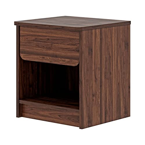 Image of Wakefit Bedside Table| Engineered Wood Side Table with Storage with Single Drawer | 1 Year Warranty | - Astra - Columbian Walnut