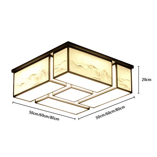 Lampe de plafond chic rectangulaire style chinois rétro 60cm