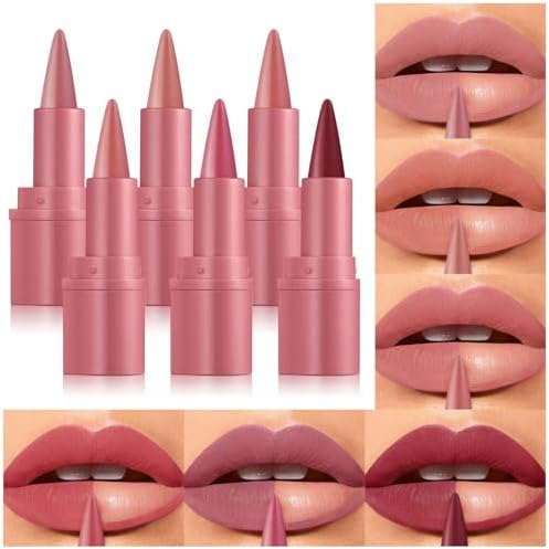 Amazon.com : 6 Pcs Gradient Lip Liner and Lipstick Combo Set - 2-in-1