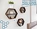 Comfify Rustic Wall Mounted Hexagonal Floating Shelves – Set of 3 Honeycomb Shelves – Screws and Anchors Included - Farmhouse Decor – Honeycomb Wall Decor - Rustic Brown