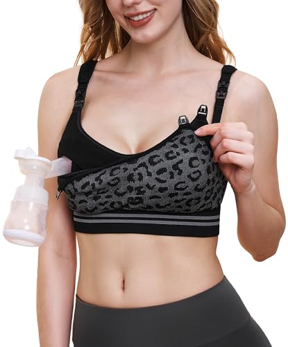 Image of Momcozy Pumping Bra Hands Free | Seamless Nursing Bras for Pumping | Breast Pump Bra with Fixed Padding, Wireless