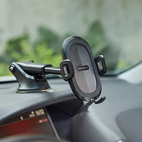 APPS2Car Car Phone Holder, Dashboard Windscreen Sturdy Suction Cup Phone Mount, 360° Universal Phone Holder for Car Compatible for 4.7-6.8 iPhone 12/11/Pro, Samsung S21 and More