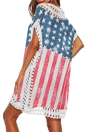 Image of Adisputent Womens Swimsuits Cover Ups Crochet Chiffon Beach Cover Bathing Suit Bikini Wear Coverups Dress