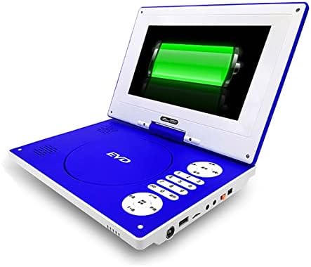Portable Mobile 12-inch CD Player, HD VCD/EVD Video Player, 3000MA Battery, AV Input/Output, USB/TF Playback,Blue