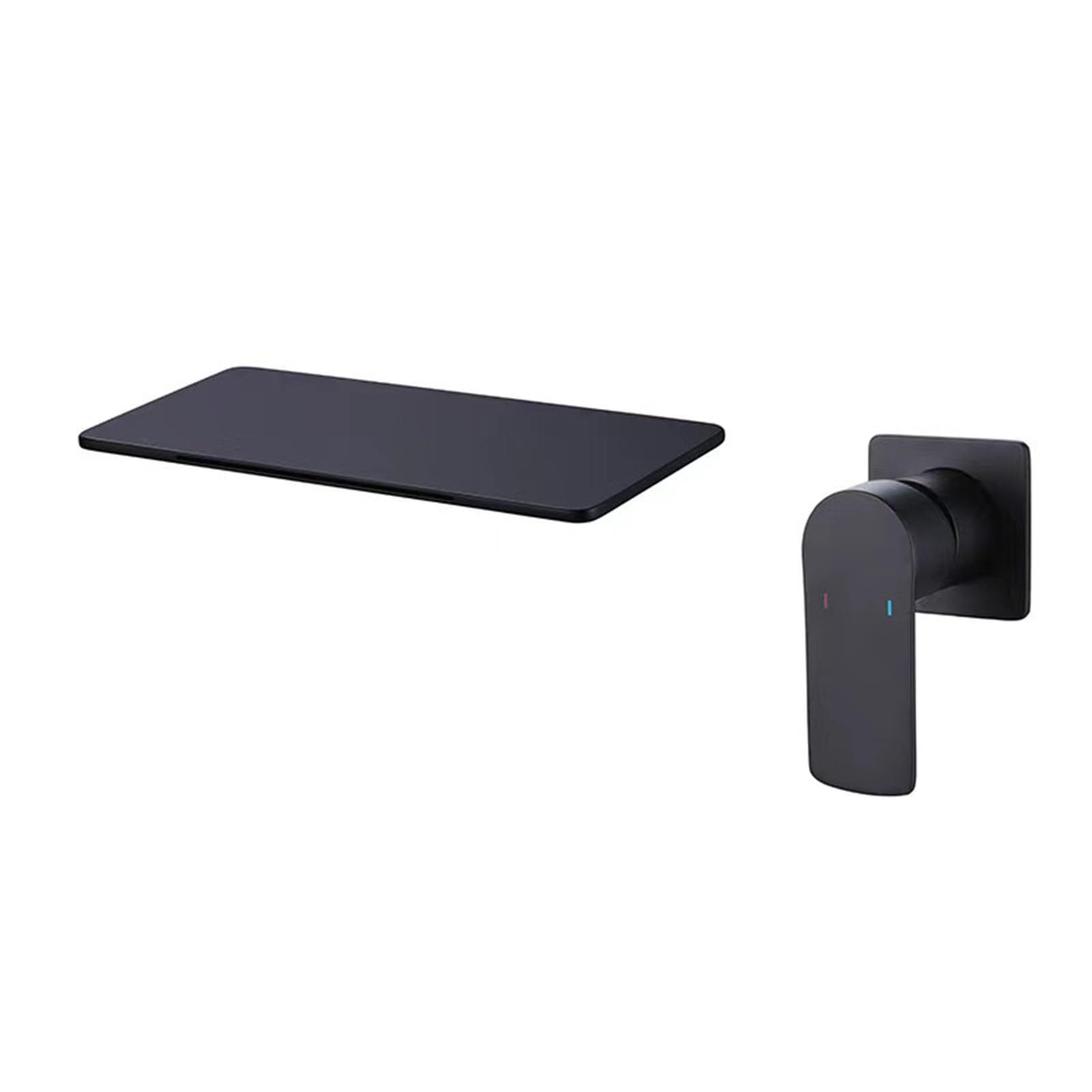 SOHNVWTGD Wall Mounted Bathroom Basin Mixer Tap Waterfall Thin Spout G1/2 Sink Taps for Bathroom,Black