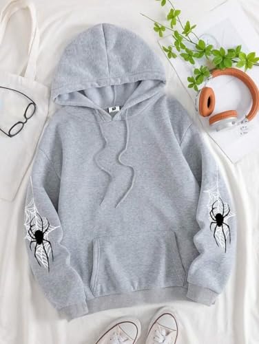 Image of SXV 'Spider Trap' Printed Cool Aesthetic Sweatshirt Hoodie
