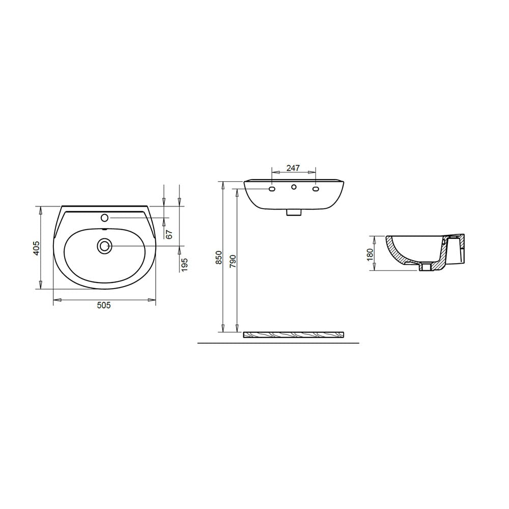 Belvit Heide Lavabo 40 x 50 cm
