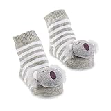 Mud Pie baby boys Classic Mud Pie Koala Rattle Toe Socks Grey White 0 12M, Gray, 0-12 Months US