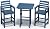 SERWALL Balcony Adirondack Chairs and Table 3 Pieces Set, Adirondack Bar Height Chairs Set of 2 and Bar Table, Outdoor Bar Stools Set for Bistro, Poolside, Backyard, Blue